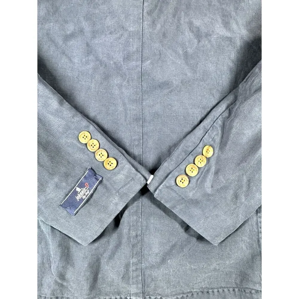 johnnie-O Coolidge Linen Blend Blazer 40R Navy Blue Top Shelf Sport Coat Jacket